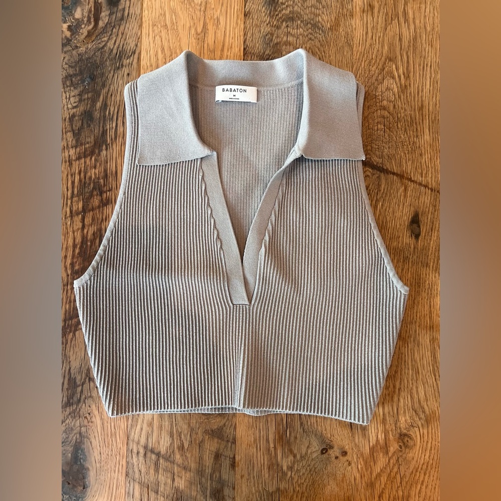 Aritzia Babaton Sculpt Knit Polo Top